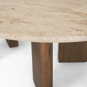 Syona Travertine Mango Wood leg Oval Coffee table - Default Title