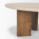 Syona Travertine Mango Wood leg Oval Coffee table - Default Title