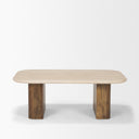 Symona Travertine and Mango Wood Rectangle Coffee Table - Default Title