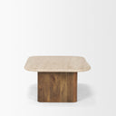 Symona Travertine and Mango Wood Rectangle Coffee Table - Default Title