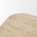 Symona Travertine and Mango Wood Rectangle Coffee Table - Default Title