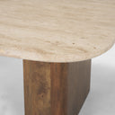 Symona Travertine and Mango Wood Rectangle Coffee Table - Default Title