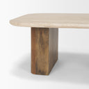 Symona Travertine and Mango Wood Rectangle Coffee Table - Default Title