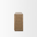 Sina Brown Oak Wood w Natural Rattan 4 Door Sideboard - Default Title