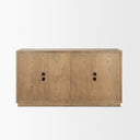 Sina Brown Oak Wood w Natural Rattan 4 Door Sideboard - Default Title
