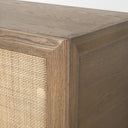 Sina Brown Oak Wood w Natural Rattan 4 Door Sideboard - Default Title