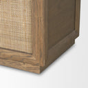 Sina Brown Oak Wood w Natural Rattan 4 Door Sideboard - Default Title