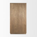 Sina Brown Oak Wood w Natural Rattan 2 Door Curio Cabinet - Default Title