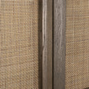 Sina Brown Oak Wood w Natural Rattan 2 Door Curio Cabinet - Default Title