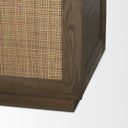 Sina Brown Oak Wood w Natural Rattan 2 Door Curio Cabinet - Default Title