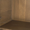 Sina Brown Oak Wood w Natural Rattan 2 Door Curio Cabinet - Default Title