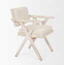 Topanga I Cream Fabric Wrap Blonde Wooden Frame Dining Chair - Default Title