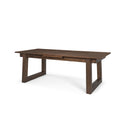 Takota Dark Brown Rectangular Oak Wood w Birch Wood Legs Extendable Dining Table - Default Title