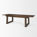 Takota Dark Brown Rectangular Oak Wood w Birch Wood Legs Extendable Dining Table - Default Title