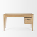 Tino Light Brown Oak Wood w 4 Drawers Desk - Default Title