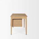 Tino Light Brown Oak Wood w 4 Drawers Desk - Default Title