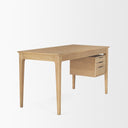 Tino Light Brown Oak Wood w 4 Drawers Desk - Default Title