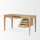 Tino Light Brown Oak Wood w 4 Drawers Desk - Default Title