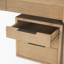 Tino Light Brown Oak Wood w 4 Drawers Desk - Default Title