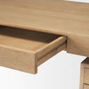 Tino Light Brown Oak Wood w 4 Drawers Desk - Default Title