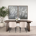 Takota Dark Brown Rectangular Oak Wood w Birch Wood Legs Extendable Dining Table - Default Title