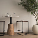 Clarissa 180L x 160W x 2625H Dark Brown Woven Leather Seat W Black Iron Frame Counter Stool - Default Title