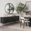Darwin 80x175 Brown Solid Wood Gold Metal Base 4 Cabinet Door Sideboard - Default Title