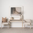 Topanga I Cream Fabric Wrap Blonde Wooden Frame Dining Chair - Default Title