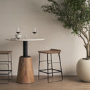 Conan 25 Seat Height Brown Wood Seat Black Metal Frame Counter Stool - Default Title