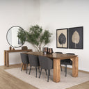 Sapphira Brown Wood Tapered Top Rectangular Dining Table - Default Title