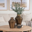 Perrin Small Brushed Gold Metal Decorative Vase - Default Title