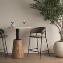 Carolyn Counter Stool w Gray Fabric Matte Black Metal - Default Title