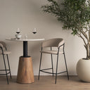 Carolyn Counter Stool w Oatmeal Fabric Matte Black Metal - Default Title