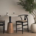 Trixie Black Wood Frame w Dark Taupe Fabric Seat Counter Stool - Default Title