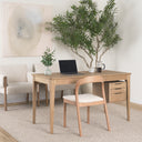 Tino Light Brown Oak Wood w 4 Drawers Desk - Default Title