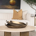 Pama Hammered Gold Metal Decorative Trays Set of 2 - Default Title