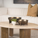 Quita Large Gold Metal Decorative Bowls Set of 2 - Default Title