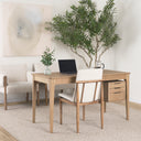 Cavett Cream Boucle Upholstered Seat WLight Brown Wood Frame Dining Chair - Default Title