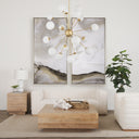 Barbara Brushed Gold Metal w Frosted Glass Globes 18-Light Chandelier - Default Title