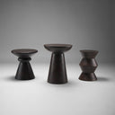 Palmera Dark Brown Wood Pedestal Accent Table - Default Title