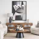 Edie Matte Black Metal w Frosted Glass Globes 6-Light Chandelier - Default Title