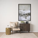 Satima White Marble w Gold Metal Round Fluted Accent Table - Default Title