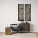 Satima Black Marble w Gold Metal Square Fluted Accent Table - Default Title