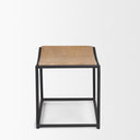 Taniel Light Brown Wood w Black Metal Stool - Default Title