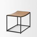 Taniel Light Brown Wood w Black Metal Stool - Default Title