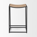 Taniel Light Brown Wood w Black Metal Counter Stool - Default Title