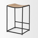 Taniel Light Brown Wood w Black Metal Counter Stool - Default Title