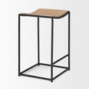 Taniel Light Brown Wood w Black Metal Counter Stool - Default Title