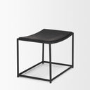 Taniel Textured Black Wood w Black Metal Stool - Default Title