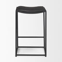 Taniel Black Leather w Black Metal Counter Stool - Default Title